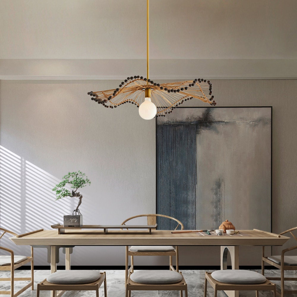 Modern Waverly Handwoven Rattan Pendant Light