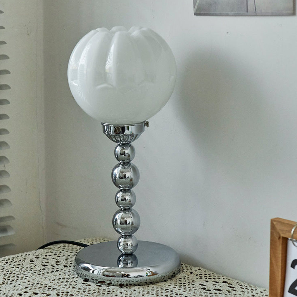 Vintage Bauhaus Glass Flower Shaped Table Lamp