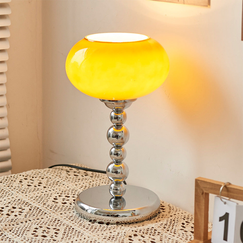 Vintage Bauhaus Glass Flower Shaped Table Lamp