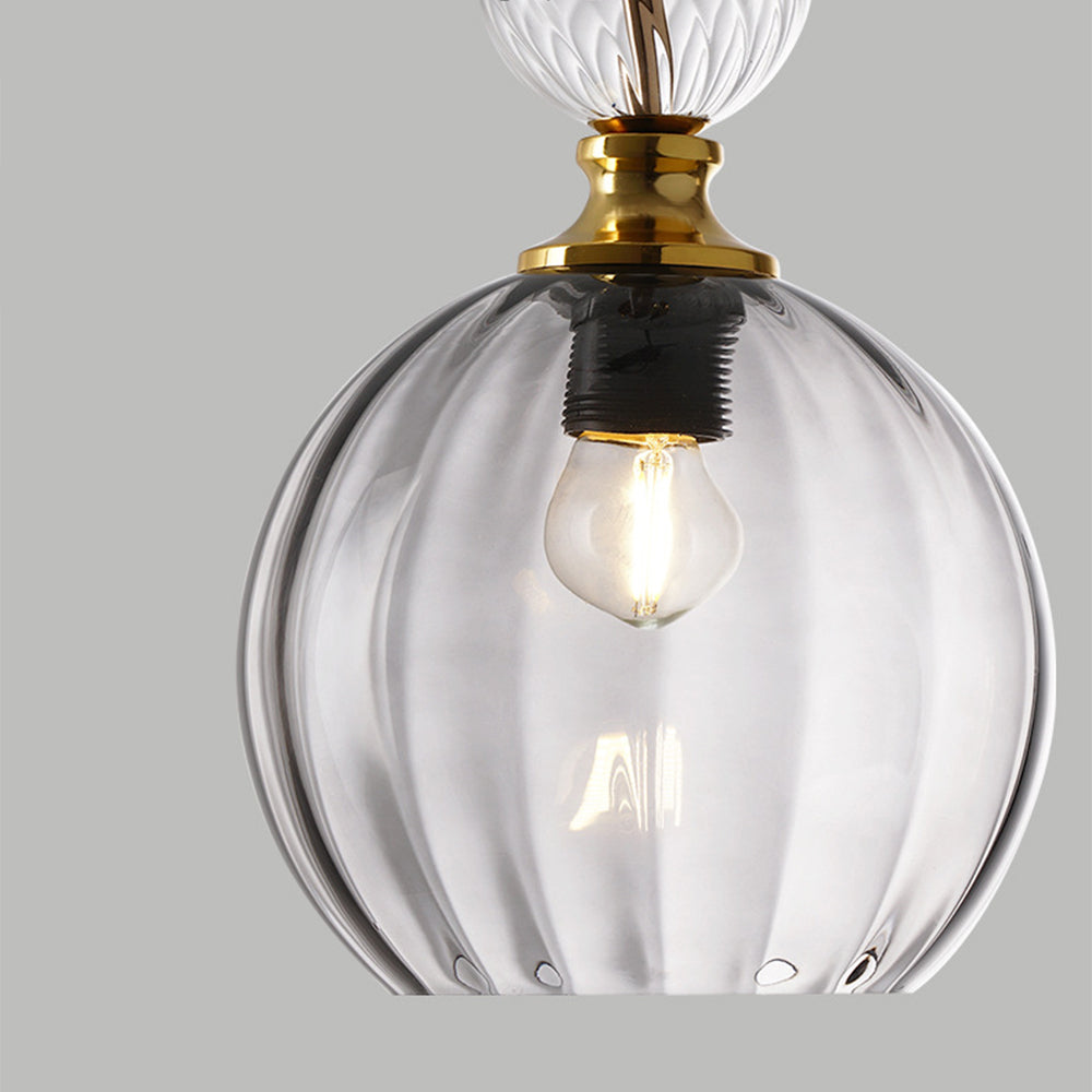 Vintage Colored Globe Glass Pendant Light