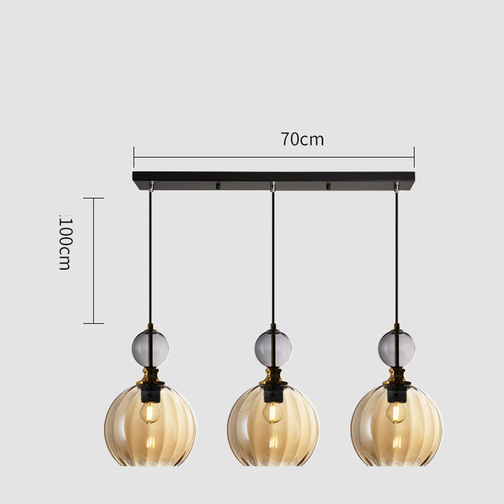 Vintage Colored Globe Glass Pendant Light