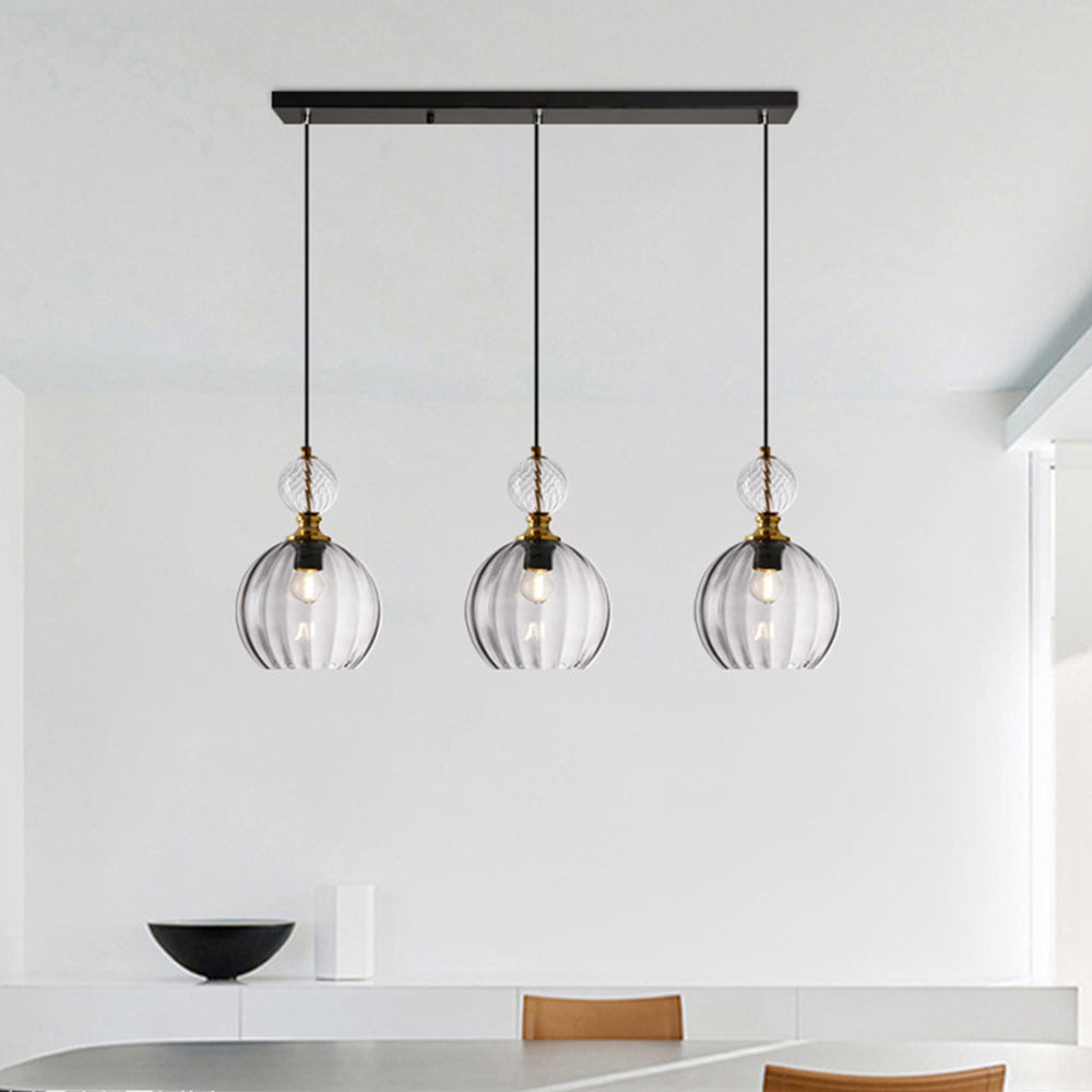 Vintage Colored Globe Glass Pendant Light