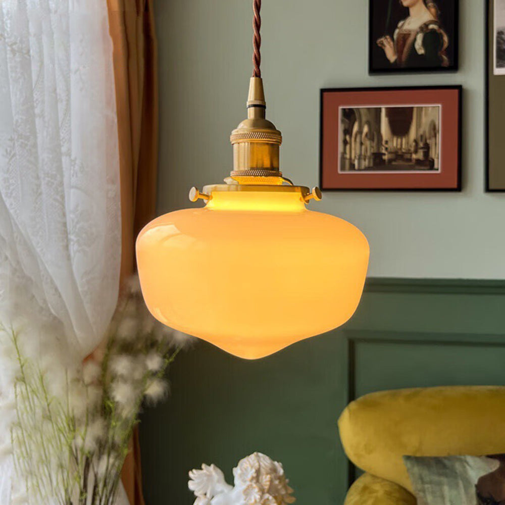 Retro Lantern Glass Pendant Hanging Light
