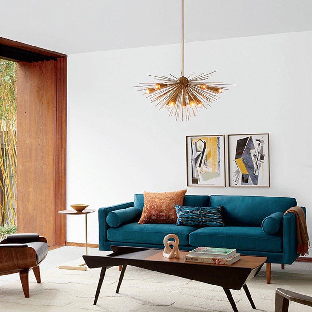 Chandelier Mid-Century Modernist Brass Chandelier For Living Room