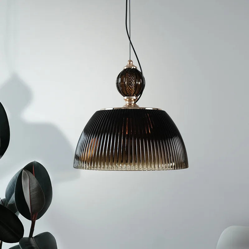 Retro-Inspired Green Glass Pendant Light