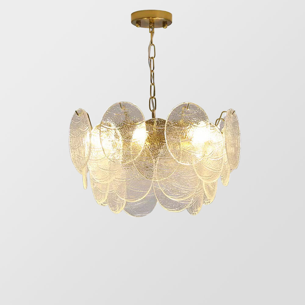 Glass Disc Pendant Light Large Ice Glass Chandelier