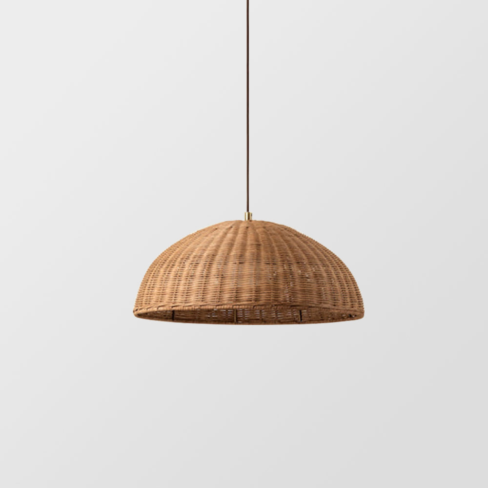 Retro Rattan Dome Pendant Light For Dining Room