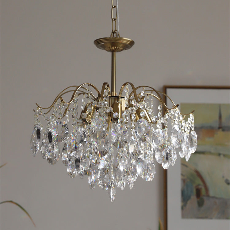 Sumptuous Crystal Chandelier Retro Romantic Amber Living Room Chandelier -Homdiy