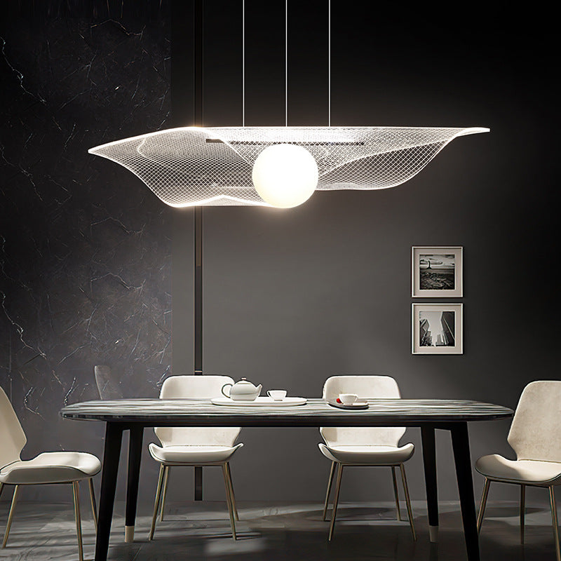Modern Hat Shape Transparent Acrylic Pendant Light