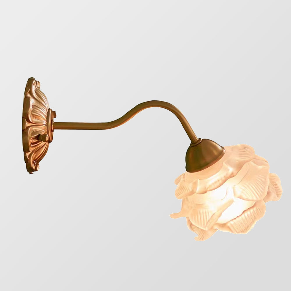 Vintage Copper Flower Petal Glass Wall Lamp -Homdiy