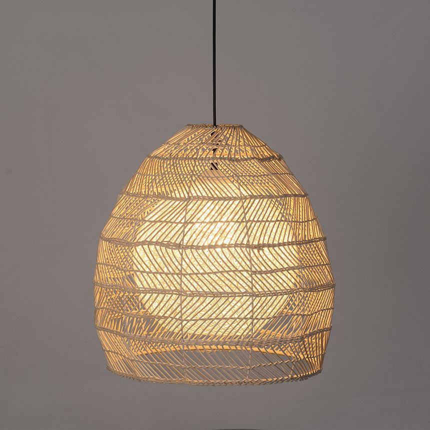 Rattan Basket Pendant Light Wicker Lampshade -Homdiy