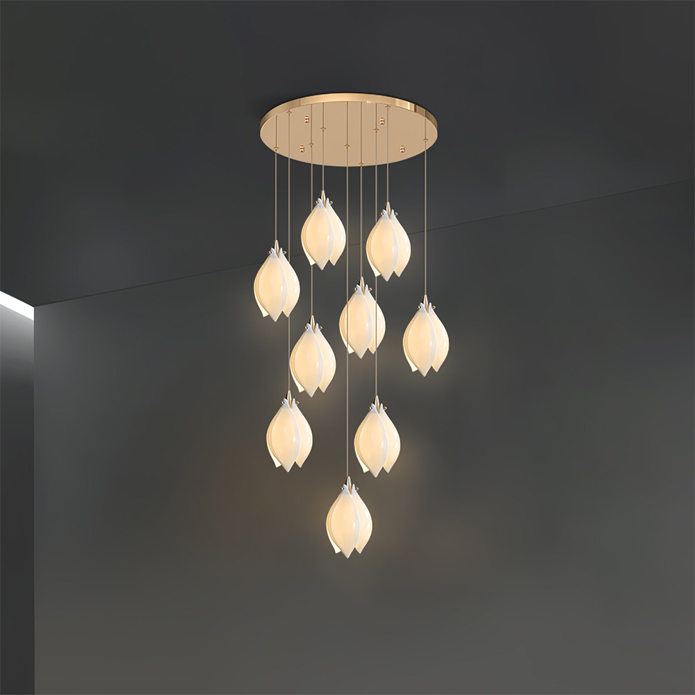 Creative Multi-heads Stylised Bloom Buds Pendant Lamp