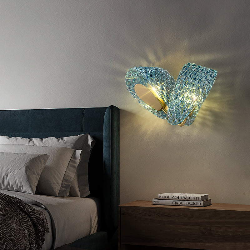 Lampsmodern Vinatge Wall Light Blue Glass Wall Lamp Fixture Entryway