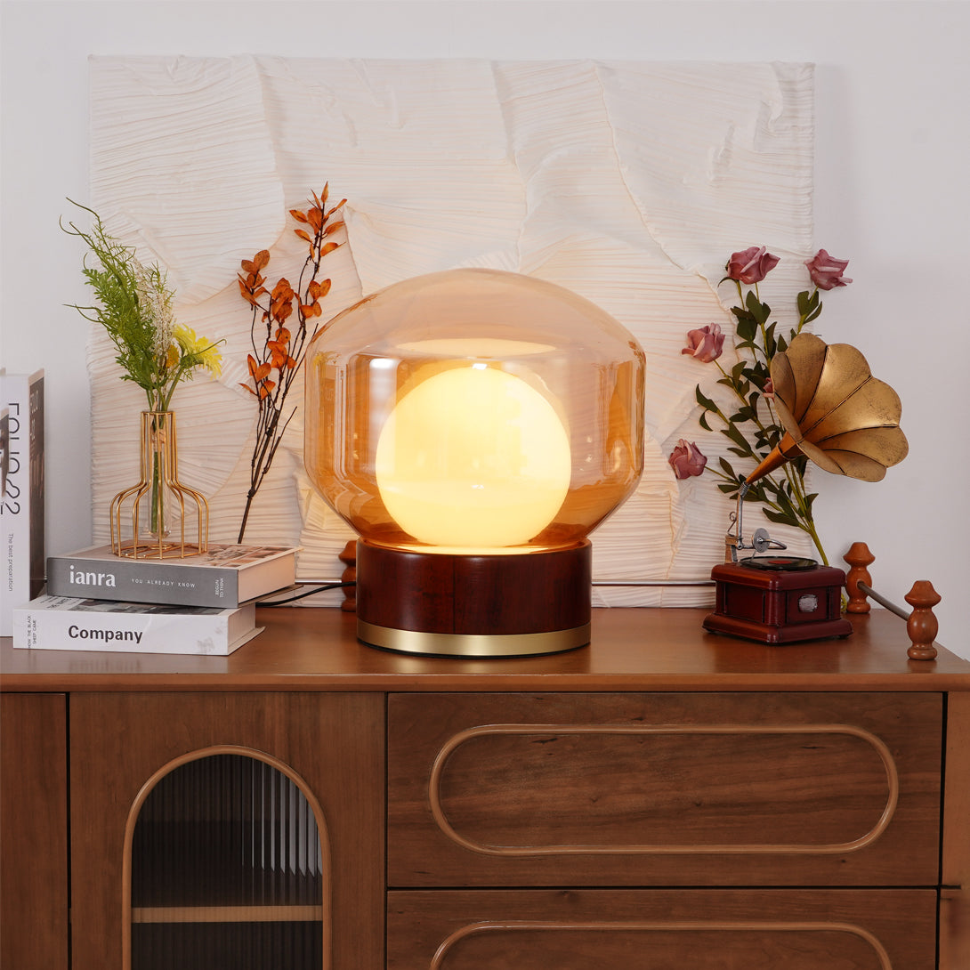 Modern Rigel Round Glass Table Light