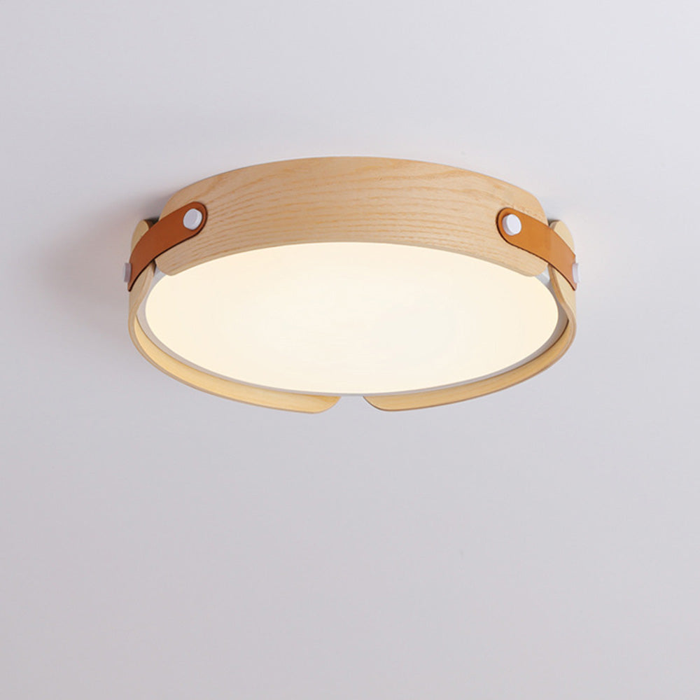 Retro Simple Round Wood Ceiling Lamp