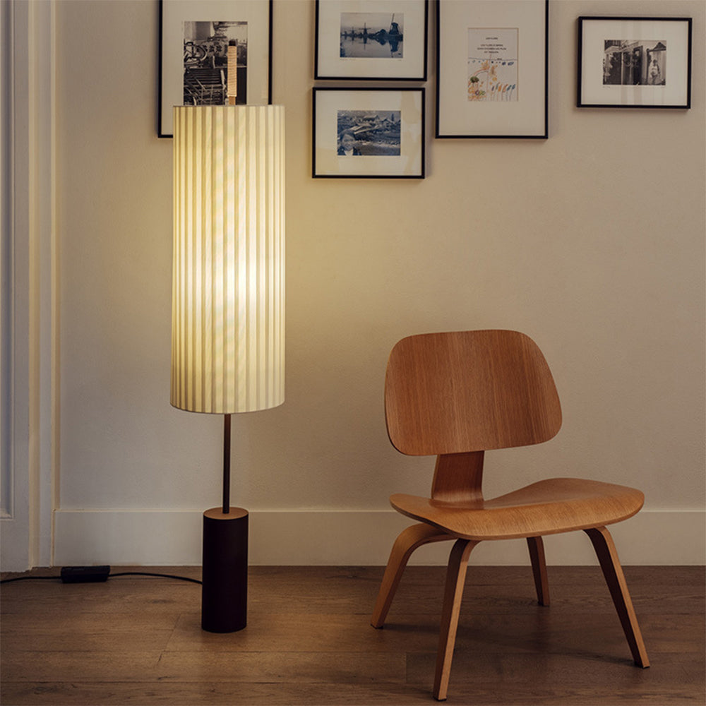 Japanese Style Fabric Dorica Floor Lamp
