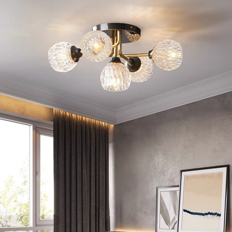 Luxury Copper Semi Flush Ceiling Light