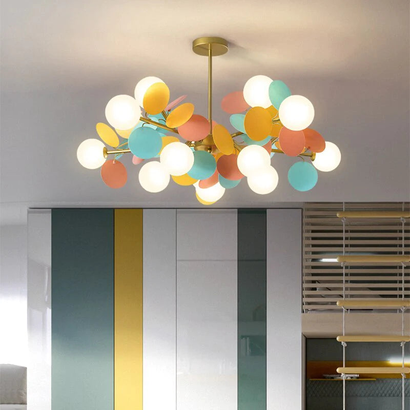 Creative Multicolored Flower Living Room Chandelier