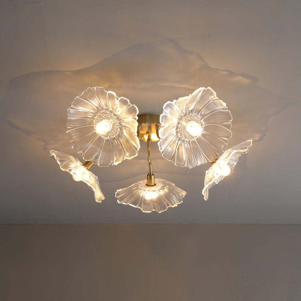Vintage Lotus Leaf Glass Ceiling Light -Homdiy