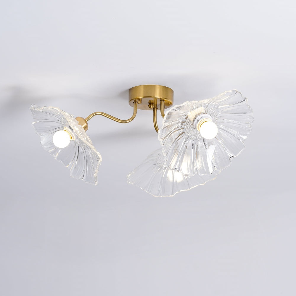Vintage Lotus Leaf Glass Ceiling Light -Homdiy
