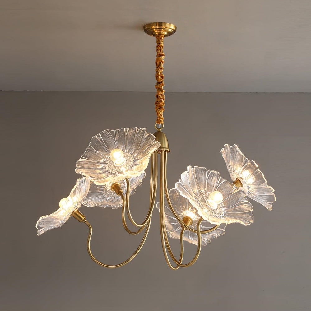 Modern Lotus Leaf Glass Living Room Chandelier -Homdiy