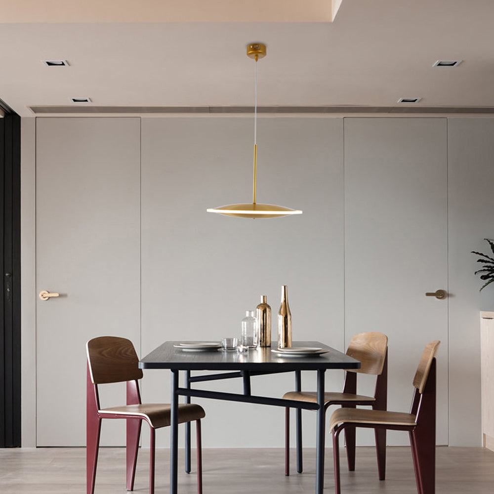 Modern Simple Gold Chandelier Ufo Model Restaurant Round Lamps -Lampsmodern