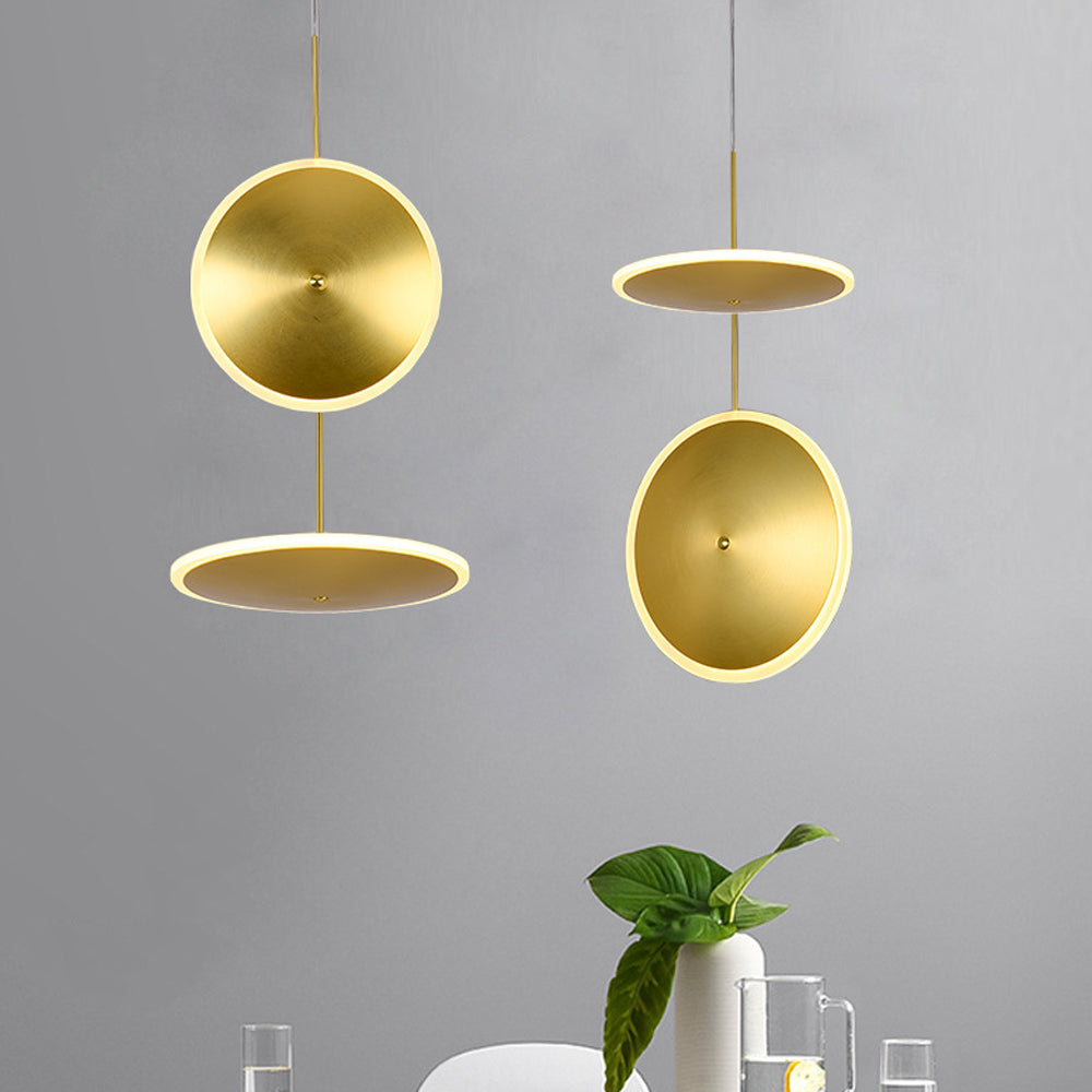 Modern Simple Gold Chandelier Ufo Model Restaurant Round Lamps -Lampsmodern