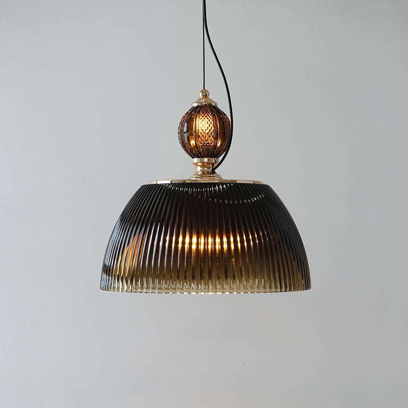 Retro-Inspired Green Glass Pendant Light