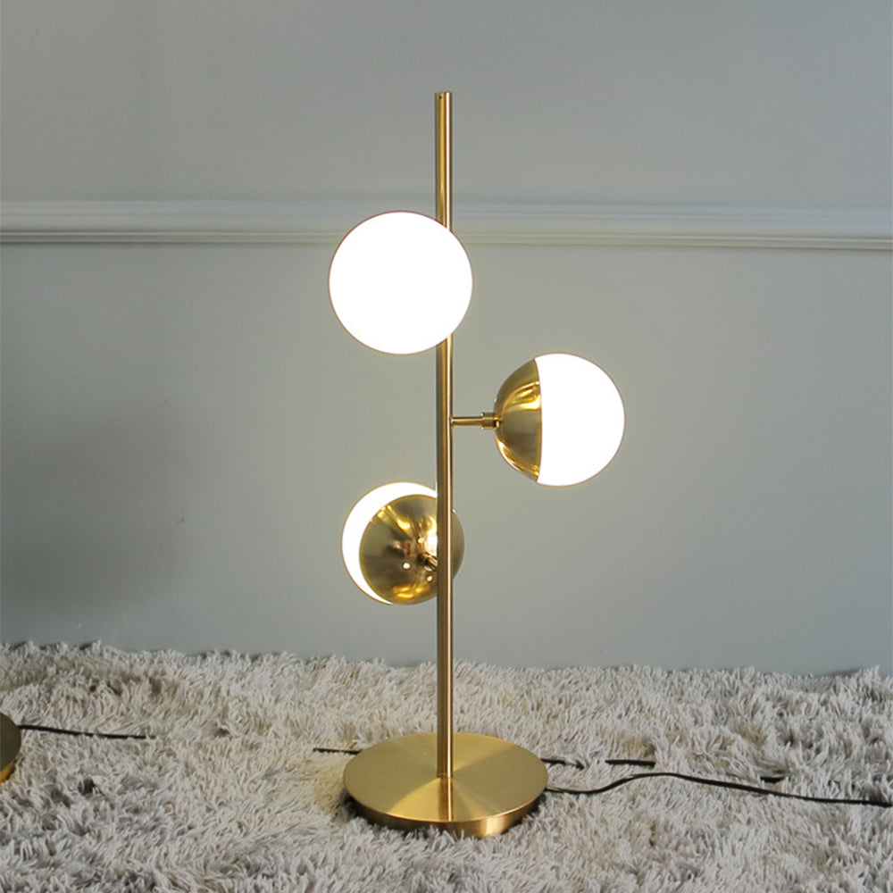 Gold Metal Glass Globe LED Tree Floor Lamp -Homdiy