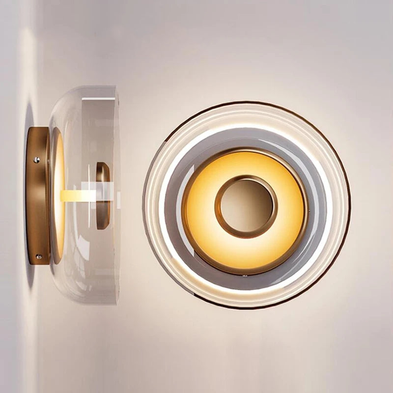 Glass Bowl Bedroom Bedside Wall Light