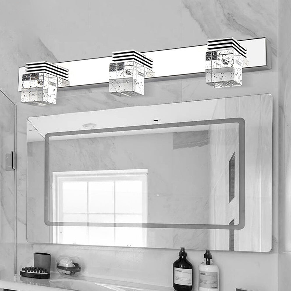 Crystal Luxury Silver Bathroom Vanity Wall Light