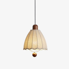Cottage Scalloped Bell Fabric Pendant Lights for Dining Room
