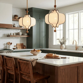 Lantern-shaped Fabric Pendant Lights for Living Room