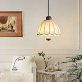 Cottage Scalloped Bell Fabric Pendant Lights for Dining Room