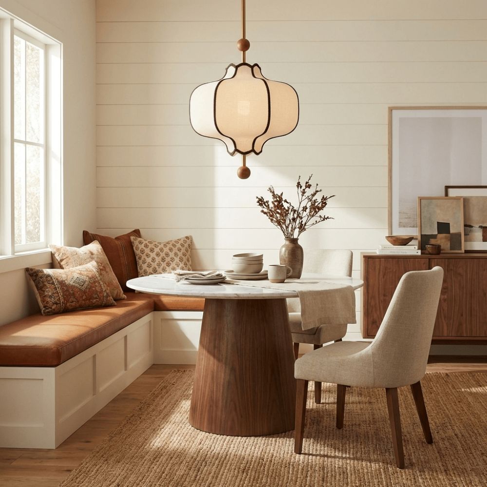 Lantern-shaped Fabric Pendant Lights for Living Room