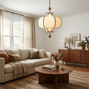 Lantern-shaped Fabric Pendant Lights for Living Room