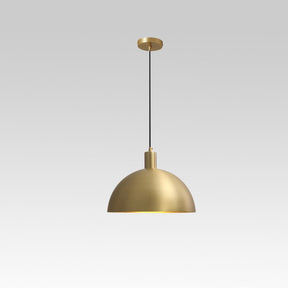 Mid-Century Modern Brass Dome Hanging Pendant Light