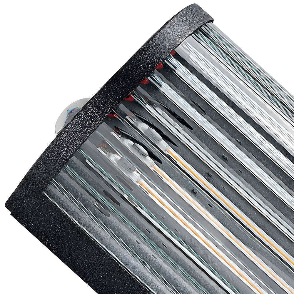 Modern Up and Down Glass Black Outdoor Wall Lights