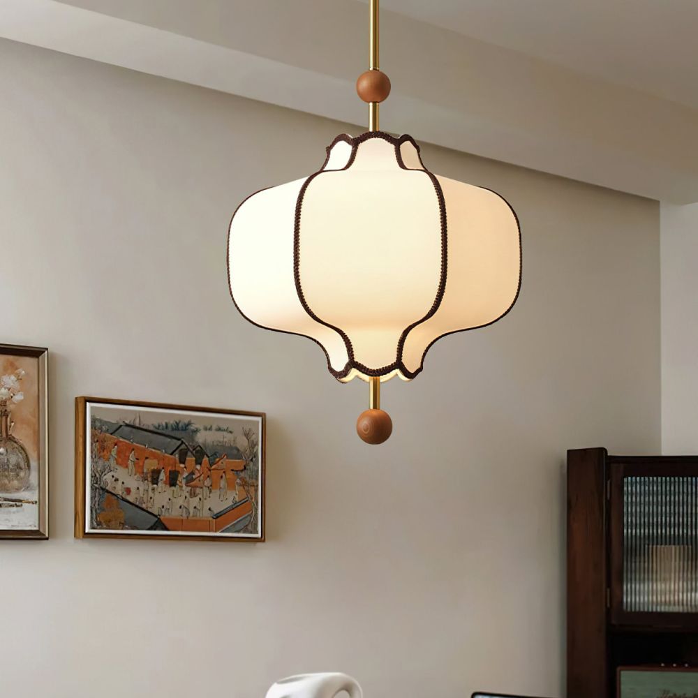 Lantern-shaped Fabric Pendant Lights for Living Room