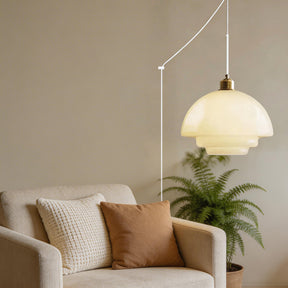 Nordic Milk Glass Plug-In Pendant Light for Kitchen Island