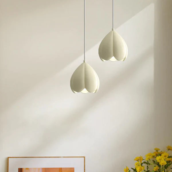 French Style Creamy Hanging Lamp Rustic Nature-Inspired Design Pendant Light