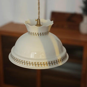 Retro Round Modern Luminaire Pendant Lamp Glass And Metal Hanging Light
