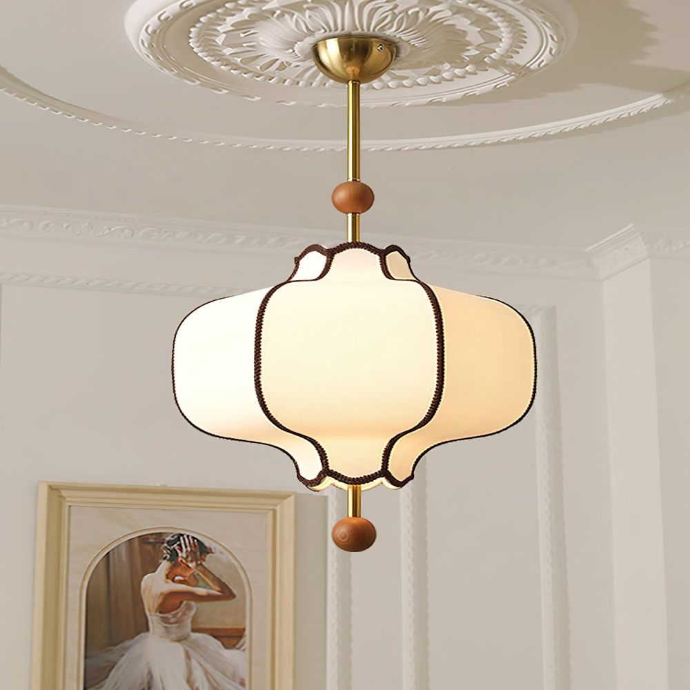 Lantern-shaped Fabric Pendant Lights for Living Room