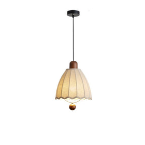 Cottage Scalloped Bell Fabric Pendant Lights for Dining Room