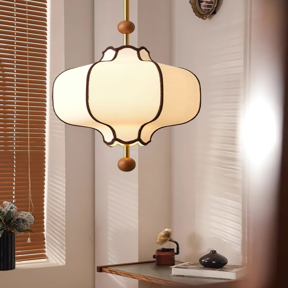Lantern-shaped Fabric Pendant Lights for Living Room