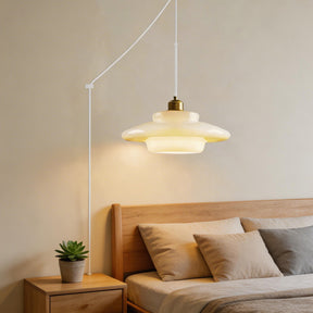 Nordic Milk Glass Plug-In Pendant Light for Kitchen Island