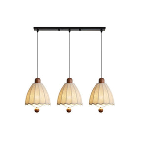 Cottage Scalloped Bell Fabric Pendant Lights for Dining Room