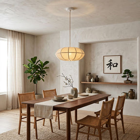 Natural Oval Fabric Pendant Lights for Living Room