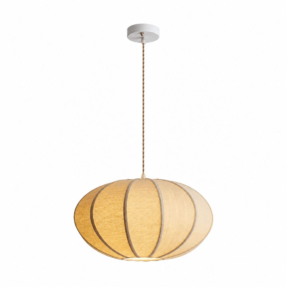 Natural Oval Fabric Pendant Lights for Living Room