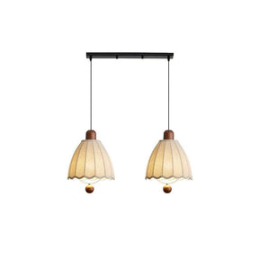 Cottage Scalloped Bell Fabric Pendant Lights for Dining Room